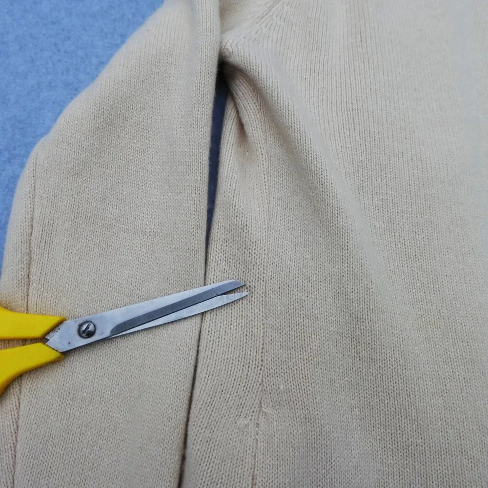 Cashmere Vintage USA 60s Jack Kobren Open Front Cardigan Belted Beige Pockets
